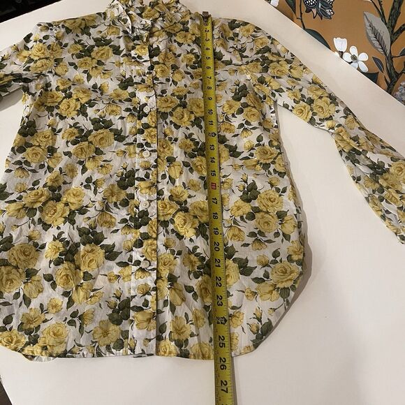 J. CREW Classic-fit ruffleneck shirt in Liberty® Carline Rose Size 0 Button-up - Picture 10 of 10